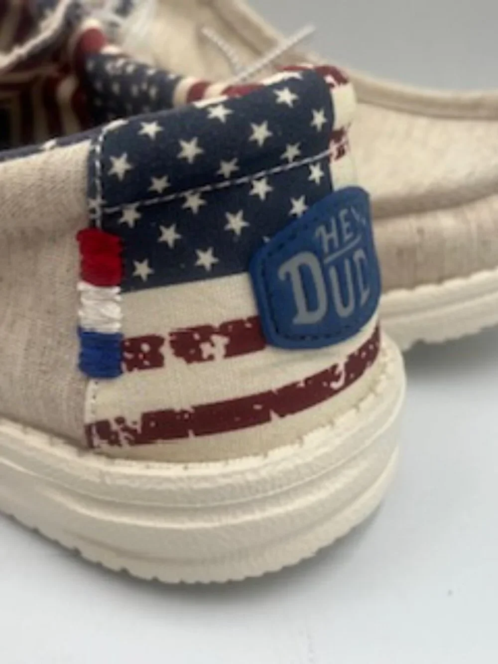 NEW Hey Dude Wally Patriotic Unisex Slip on Shoes Men 9 Women’s 11 NWT - Picture 2 of 12